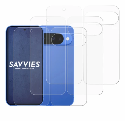 Image of the device Google Pixel 10 (Front+Back) with a wide variety of screen protectors.