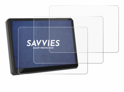 Image of the device Carpuride W502BS Pro 5" with a wide variety of screen protectors.