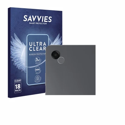 Front side of a product packaging with the brand logo Savvies. Next to it is the device Samsung Galaxy Tab A11 Plus 5G 11" (ON