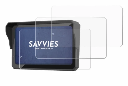 Image of the device Carpuride W602BS with a wide variety of screen protectors.