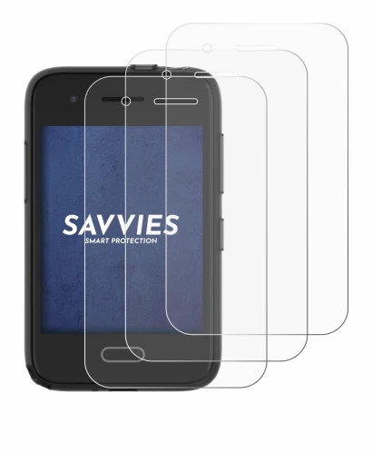 Image of the device Xplora One with a wide variety of screen protectors.