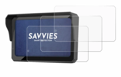 Image of the device Carpuride W602BS Pro with a wide variety of screen protectors.