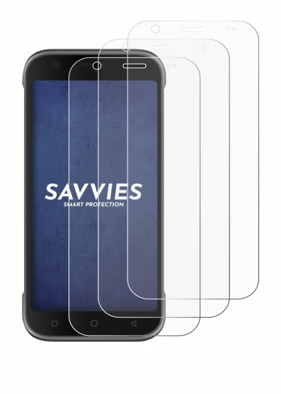 Image of the device Bluebird S10 with a wide variety of screen protectors.