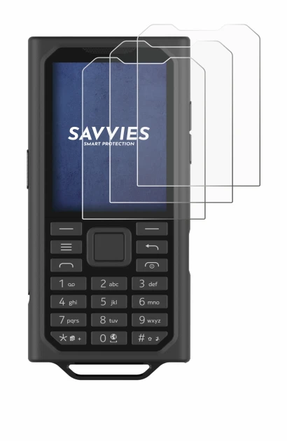 Image of the device HMD Terra M with a wide variety of screen protectors.
