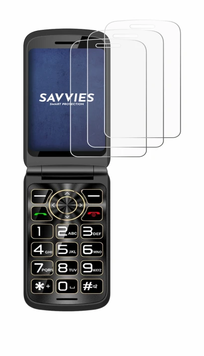 Image of the device Guwet G739 with a wide variety of screen protectors.