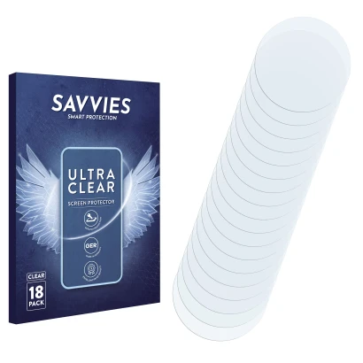 Front side of a product packaging with the brand logo Savvies. Next to it is the corresponding screen protector.