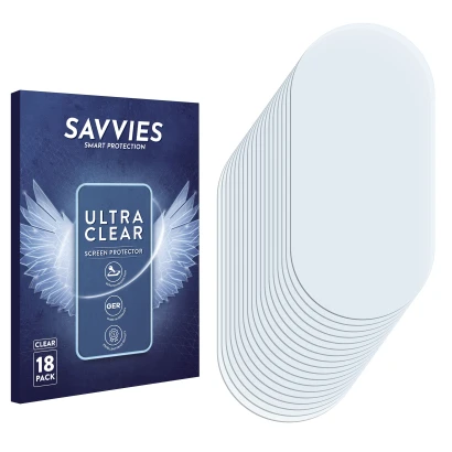 Front side of a product packaging with the brand logo Savvies. Next to it is the corresponding screen protector.