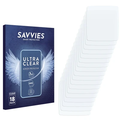 Front side of a product packaging with the brand logo Savvies. Next to it is the corresponding screen protector.