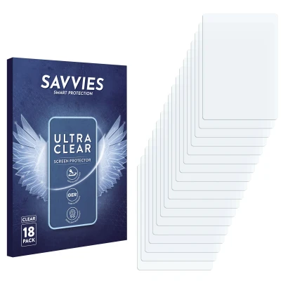 Front side of a product packaging with the brand logo Savvies. Next to it is the corresponding screen protector.