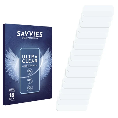 Front side of a product packaging with the brand logo Savvies. Next to it is the corresponding screen protector.