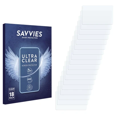 Front side of a product packaging with the brand logo Savvies. Next to it is the corresponding screen protector.