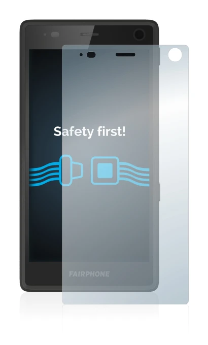 Image of the device Fairphone 2 with a wide variety of screen protectors.