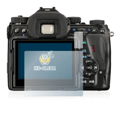 Image of the device Pentax K-1 with a wide variety of screen protectors.