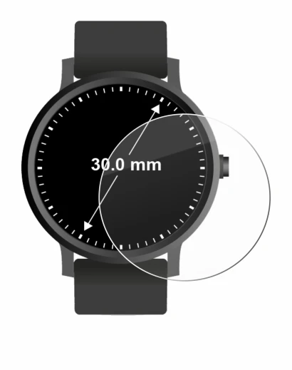 Image of the device Circular Displays (ø: 30 mm) with a wide variety of screen protectors.