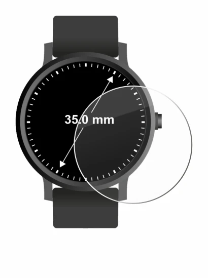 Image of the device Circular Displays (ø: 35 mm) with a wide variety of screen protectors.