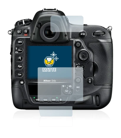 Image of the device Nikon D4S with a wide variety of screen protectors.
