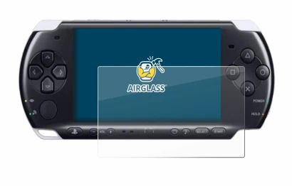 Image of the device Sony PSP 3000 with a wide variety of screen protectors.