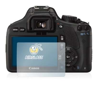 Image of the device Canon EOS 550D with a wide variety of screen protectors.