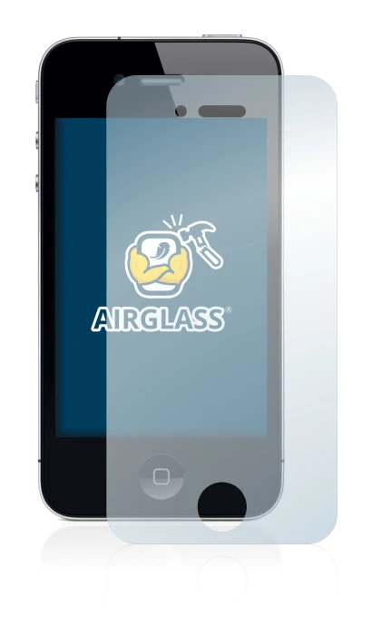 Image of the device Apple iPhone 4 with a wide variety of screen protectors.