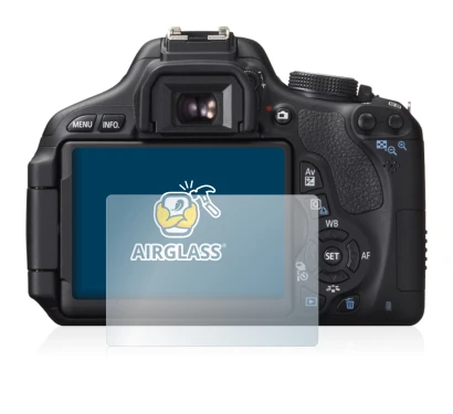Image of the device Canon EOS 600D with a wide variety of screen protectors.