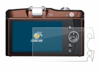 Image of the device Olympus PEN E-PM1 with a wide variety of screen protectors.