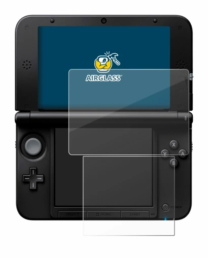 Image of the device Nintendo 3DS XL SPM7800 with a wide variety of screen protectors.