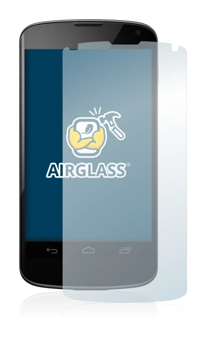 Image of the device Google Nexus 4 with a wide variety of screen protectors.