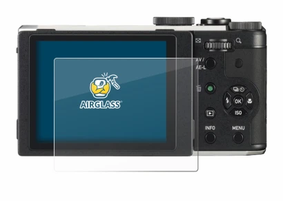 Image of the device Pentax MX-1 with a wide variety of screen protectors.