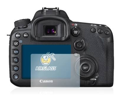Image of the device Canon EOS 7D Mark II with a wide variety of screen protectors.