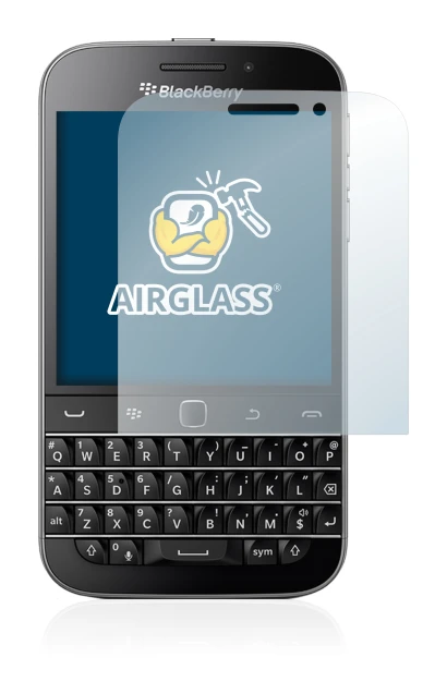 Image of the device Blackberry Classic Q20 with a wide variety of screen protectors.