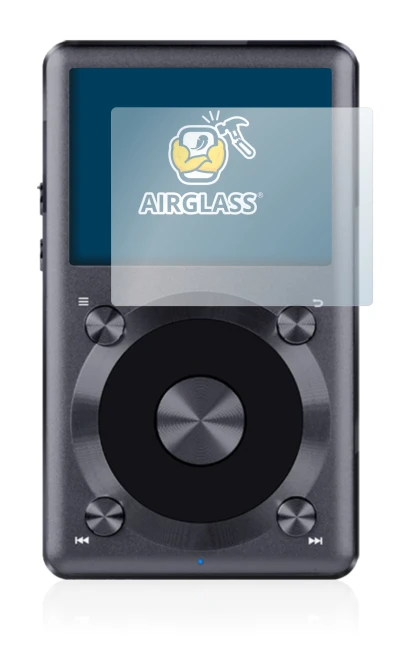 Image of the device FiiO X3 II with a wide variety of screen protectors.