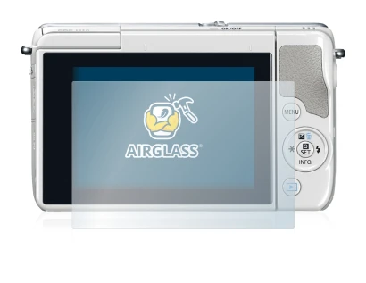 Image of the device Canon EOS M10 with a wide variety of screen protectors.