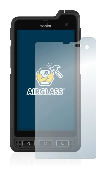 Image of the device Sonim XP8 with a wide variety of screen protectors.