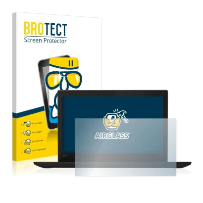 Front side of a product packaging with the brand logo BROTECT. Next to it is the device Lenovo Thinkpad X280 shown with the co