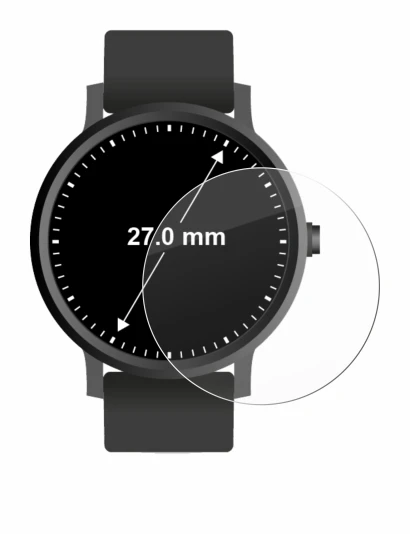 Image of the device Circular Displays (ø: 27 mm) with a wide variety of screen protectors.