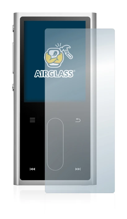 Image of the device FiiO M3K with a wide variety of screen protectors.