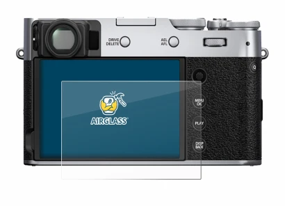 Image of the device Fujifilm X100V with a wide variety of screen protectors.