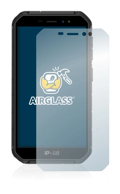 Image of the device Ulefone Armor X7 with a wide variety of screen protectors.