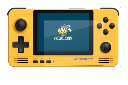 Image of the device Retroid Pocket 2 with a wide variety of screen protectors.