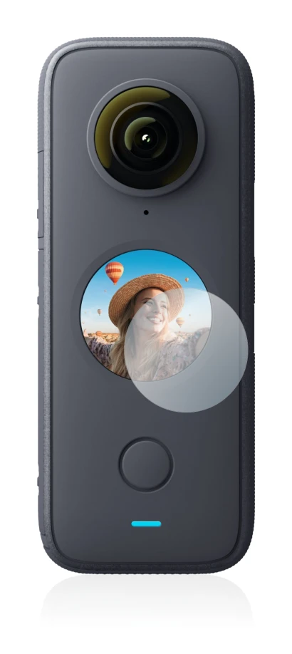 Image of the device Insta360 One X2 with a wide variety of screen protectors.