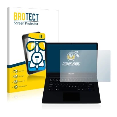 Front side of a product packaging with the brand logo BROTECT. Next to it is the device Prixton Flex Pro shown with the corres