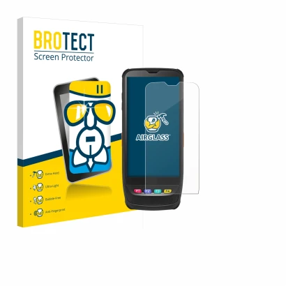 Front side of a product packaging with the brand logo BROTECT. Next to it is the device Casio IT-G650 shown with the correspon