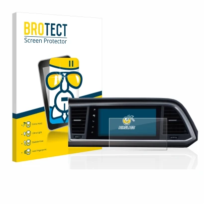 Front side of a product packaging with the brand logo BROTECT. Next to it is the device Seat Ateca Style Go 2020 Infotainment 