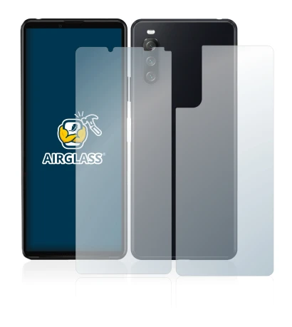 Image of the device Sony Xperia 10 III (Front+Back) with a wide variety of screen protectors.