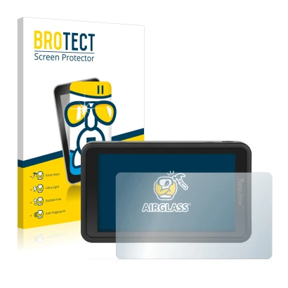 Front side of a product packaging with the brand logo BROTECT. Next to it is the device Desview R5 5.5" shown with the corresp