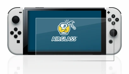 Image of the device Nintendo Switch OLED-Modell with a wide variety of screen protectors.