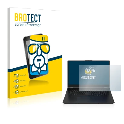Front side of a product packaging with the brand logo BROTECT. Next to it is the device Zenec Z-E2055 shown with the correspon