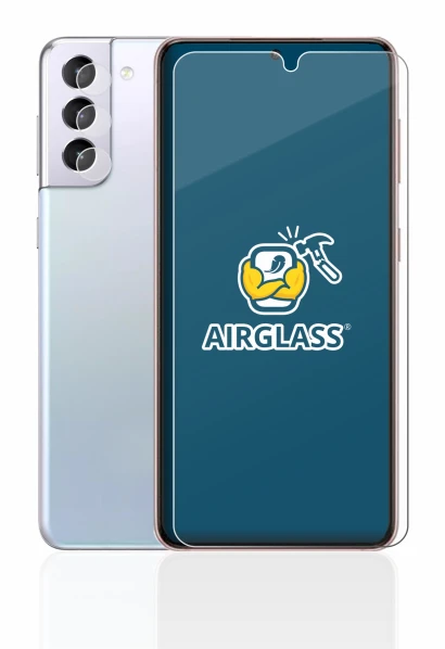 Image of the device Samsung Galaxy S21 5G (Front+Camera) with a wide variety of screen protectors.