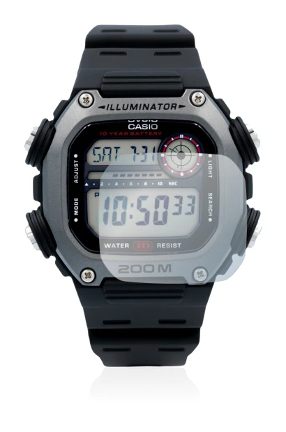 Image of the device Casio DW-291H with a wide variety of screen protectors.