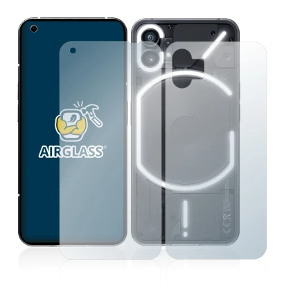 Image of the device Nothing Phone (1) (Front+Back) with a wide variety of screen protectors.